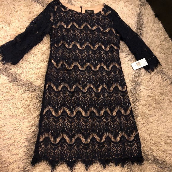 Ronni Nicole 3/4 Sleeve Lace Pattern Sheath Dress - Picture 1 of 3